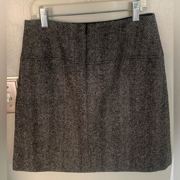 Hobbs London Moon Black White Wool Skirt Classic A-Line Above Knee